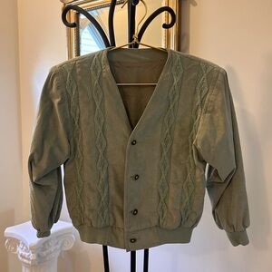 Faux Suede Italian Cropped Sage Jacket